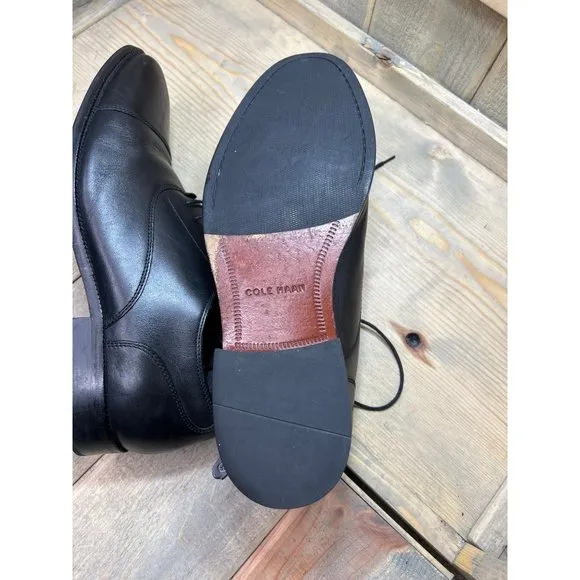 12M Cole Haan Men's Williams Cap Toe Oxford Black C12202 Dress Shoes