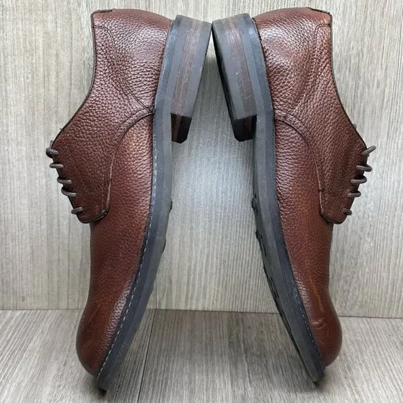 1901 Dress Shoes Mens Size 8.5M Lace Up Oxford Pebbled Leather Brown