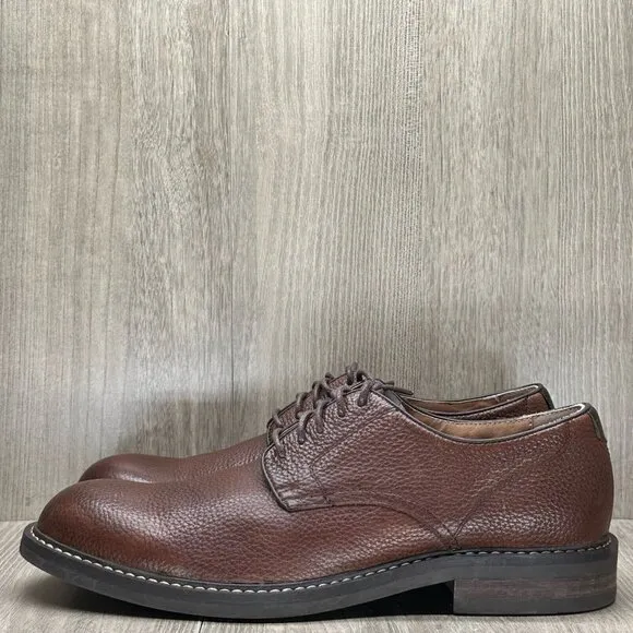 1901 Dress Shoes Mens Size 8.5M Lace Up Oxford Pebbled Leather Brown