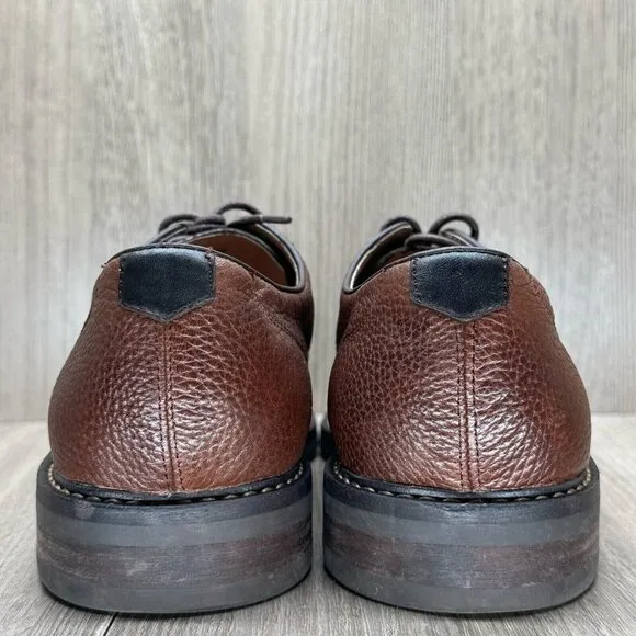 1901 Dress Shoes Mens Size 8.5M Lace Up Oxford Pebbled Leather Brown