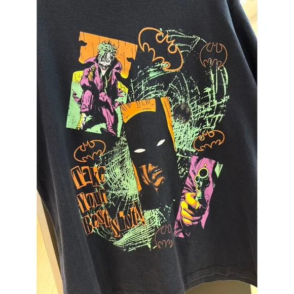 1989 Batman x The Joker Take Your Best Shot 80s Vintage DC Comics Tee Shirt