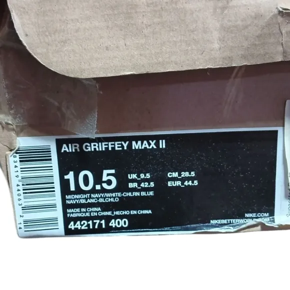 2012 Ken Griffey Max 2 Nike Men's Blue and White Sneakers
