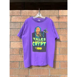 90s Tales from the Crypt Keeper Vintage HBO Halloween TV Promo Tee Shirt Purple