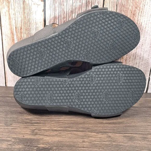 Abeo Bio System Greta Pewter Customized Orthotic Strappy Wedge Sandals Women's 8