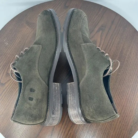 Adam Derick To Boot New York Oxford Shoes Men's Size 10 Green Suede Toe Lace Up