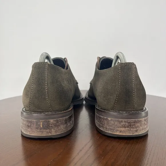 Adam Derick To Boot New York Oxford Shoes Men's Size 10 Green Suede Toe Lace Up