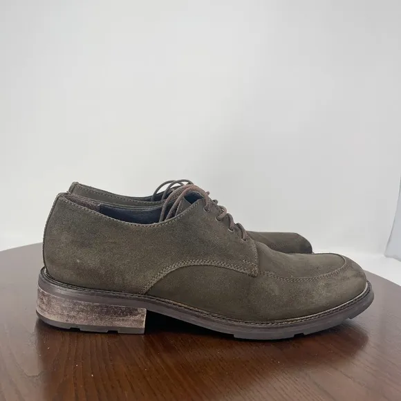 Adam Derick To Boot New York Oxford Shoes Men's Size 10 Green Suede Toe Lace Up