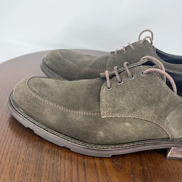 Adam Derick To Boot New York Oxford Shoes Men's Size 10 Green Suede Toe Lace Up