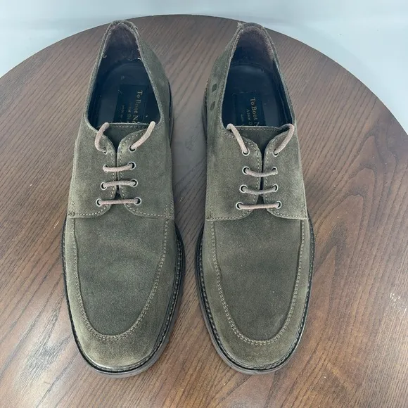 Adam Derick To Boot New York Oxford Shoes Men's Size 10 Green Suede Toe Lace Up