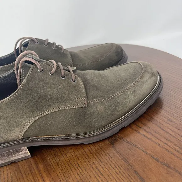 Adam Derick To Boot New York Oxford Shoes Men's Size 10 Green Suede Toe Lace Up