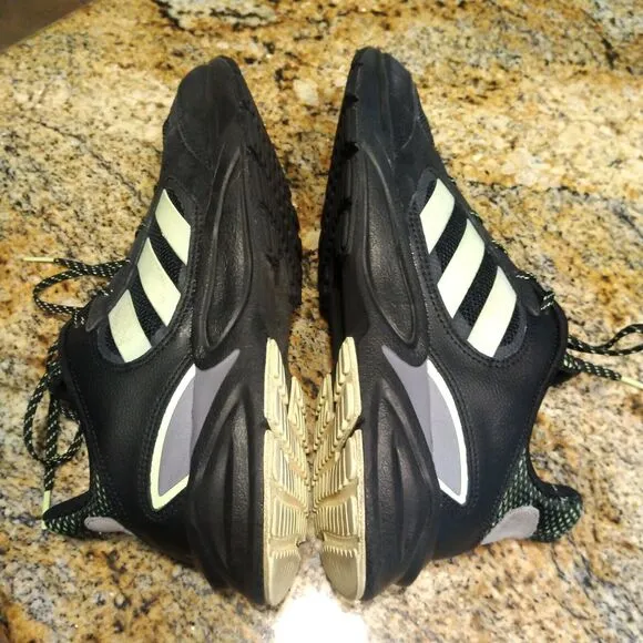 Adidas 90s Valasion Running Shoes Sneakers Black Hi-Res Green Men's Sz 9 EG5639