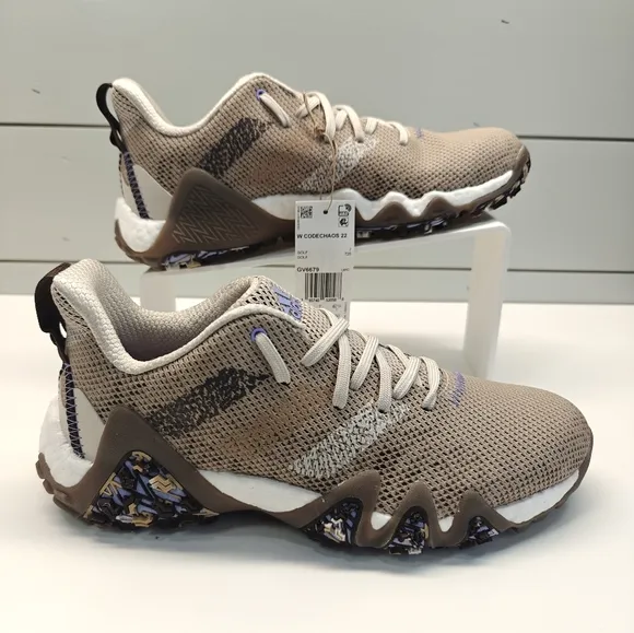 Adidas CodeChaos 22 Brown Tan Women Spikeless Golf Sneakers Shoes sz Women's 8.5