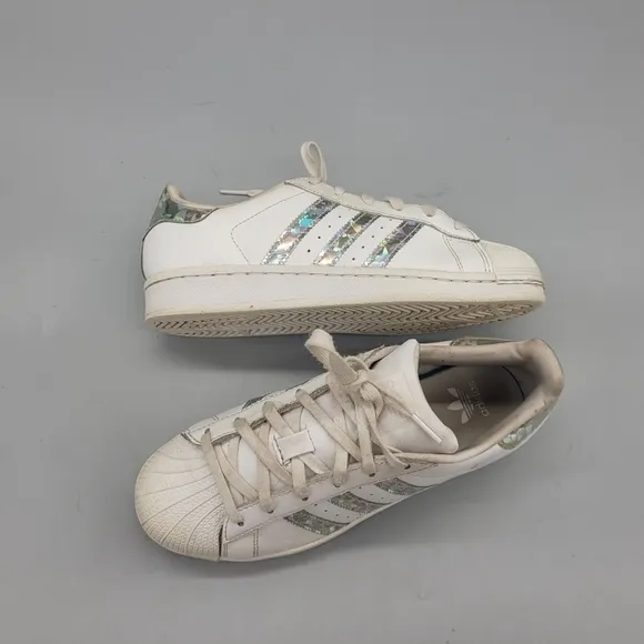 Adidas Holographic Superstar’s Sneakers Size 4 Youth Shoes