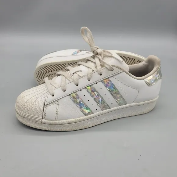 Adidas Holographic Superstar’s Sneakers Size 4 Youth Shoes
