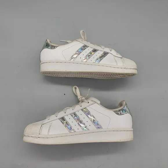 Adidas Holographic Superstar’s Sneakers Size 4 Youth Shoes