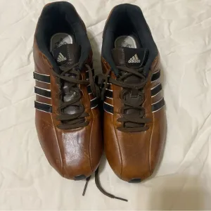 Adidas Men's Brown Leather Sneakers