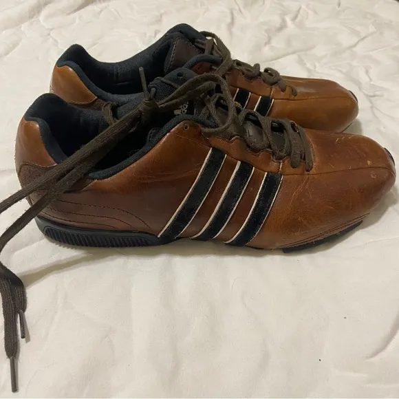 Adidas Men's Brown Leather Sneakers
