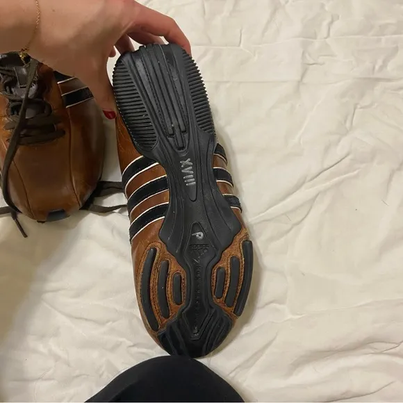 Adidas Men's Brown Leather Sneakers