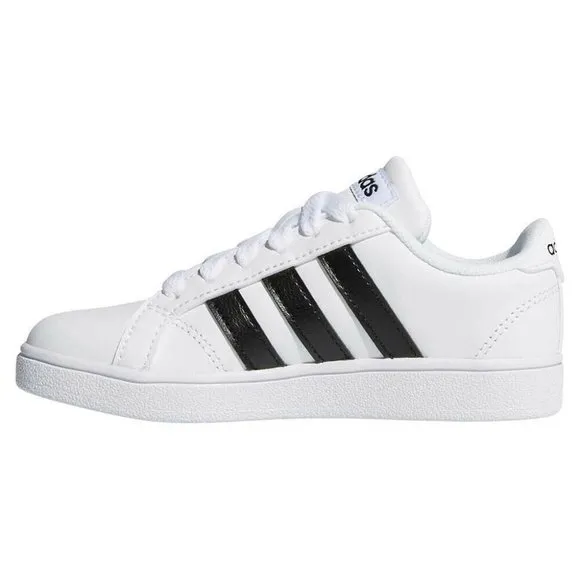 Adidas Neo Baseline W Leather Sneakers - White w/ Black Stripes