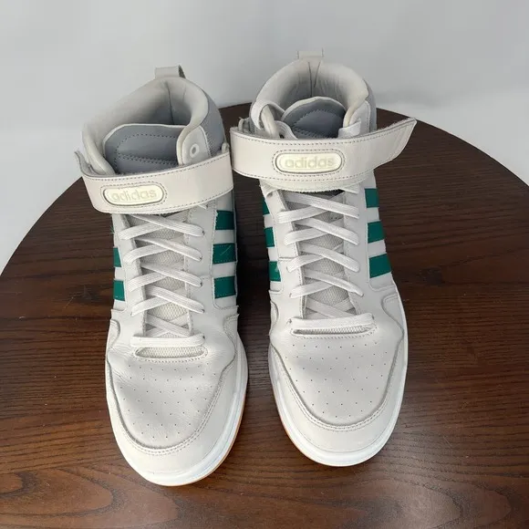 Adidas Postmove Shoes Men's 10.5 White Green Athletic Mid Top Sneakers GZ1339