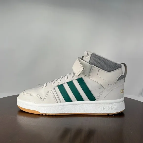 Adidas Postmove Shoes Men's 10.5 White Green Athletic Mid Top Sneakers GZ1339