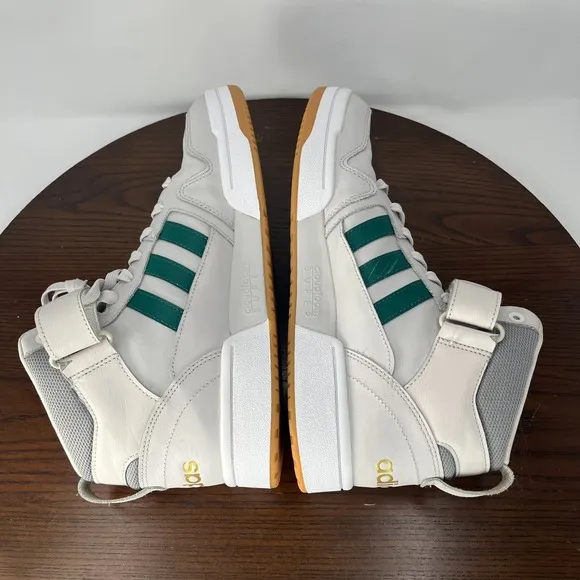 Adidas Postmove Shoes Men's 10.5 White Green Athletic Mid Top Sneakers GZ1339