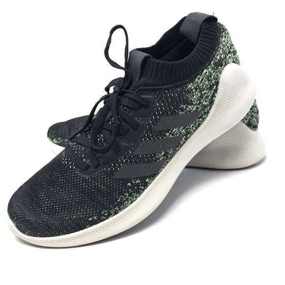 Adidas Purebounce  Mens Sneakers Black Green Mesh Running Shoes F36686 Size 12