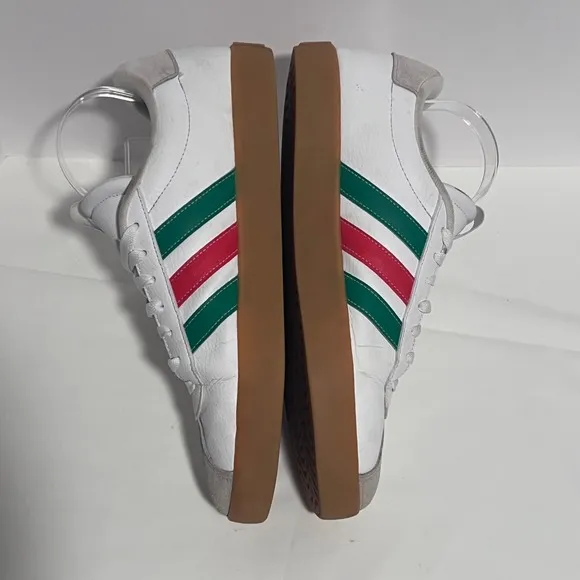 Adidas Sneakers Gum Sole Mens 12 Red Green Stripes Casual Shoes