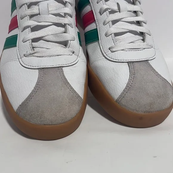 Adidas Sneakers Gum Sole Mens 12 Red Green Stripes Casual Shoes