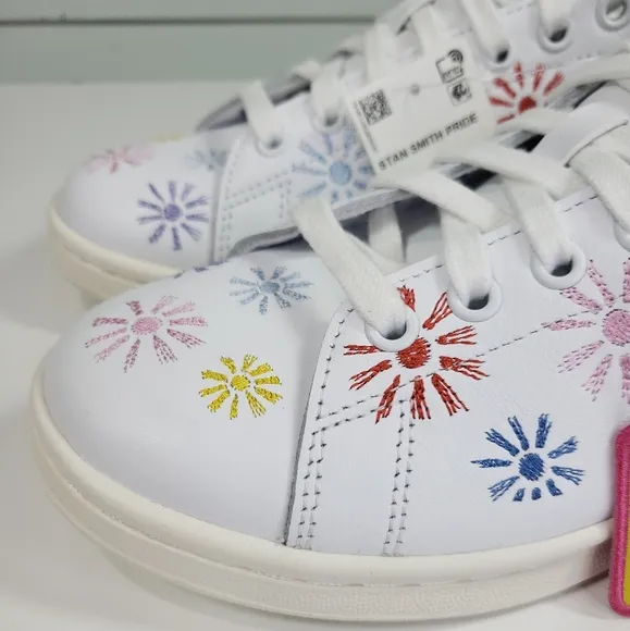 Adidas Stan Smith Pride Love Unites GW2417 White Flowers Casual Sneakers
