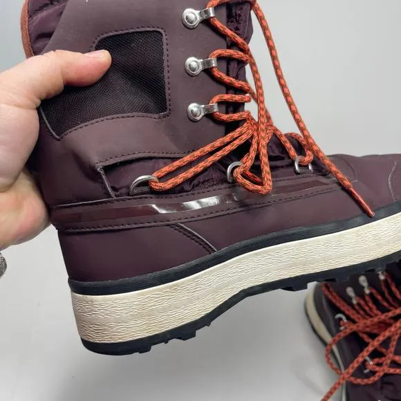 Adidas Stella McCartney navigator 2 burgundy winter snow boots size 8.5