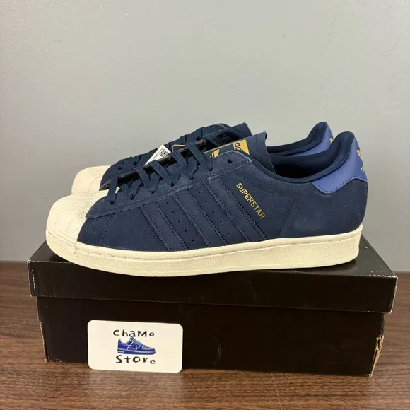 Adidas Superstar ADV Royal Blue Gold Sneakers Shoes ID3365 Men’s Size