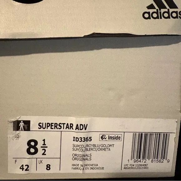 Adidas Superstar ADV Royal Blue Gold Sneakers Shoes ID3365 Men’s Size