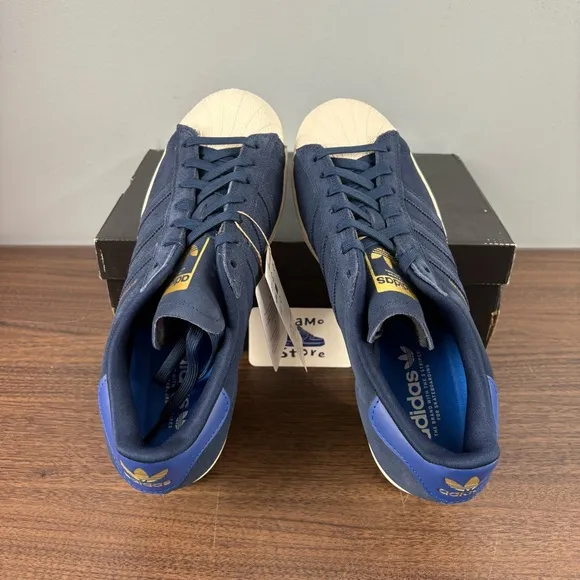 Adidas Superstar ADV Royal Blue Gold Sneakers Shoes ID3365 Men’s Size