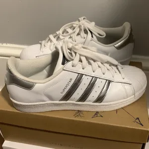 Adidas Superstar Shoes, size 6.5 color white and silver