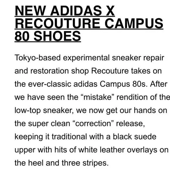 Adidas X Campus 80s Recouture Shoes Skate Street Casual RARE Black-White SZ13