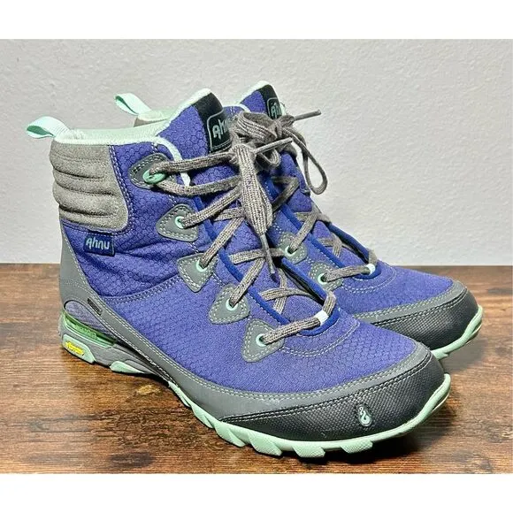 Ahnu Sugarpine Women’s Size 10 Purple Waterproof Vibram Athletic Hiking Boots