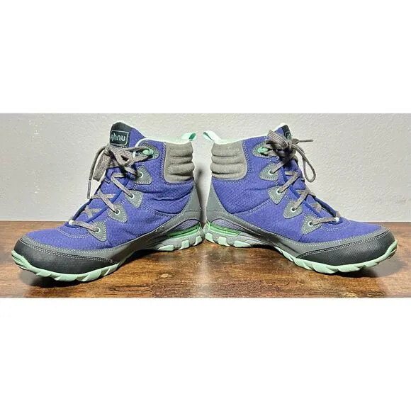 Ahnu Sugarpine Women’s Size 10 Purple Waterproof Vibram Athletic Hiking Boots