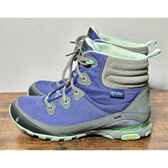 Ahnu Sugarpine Women’s Size 10 Purple Waterproof Vibram Athletic Hiking Boots