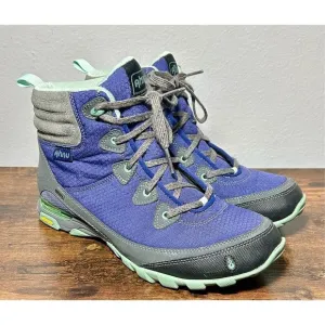 Ahnu Sugarpine Women’s Size 10 Purple Waterproof Vibram Athletic Hiking Boots