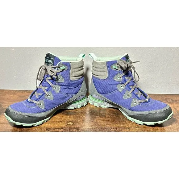 Ahnu Sugarpine Women’s Size 10 Purple Waterproof Vibram Athletic Hiking Boots