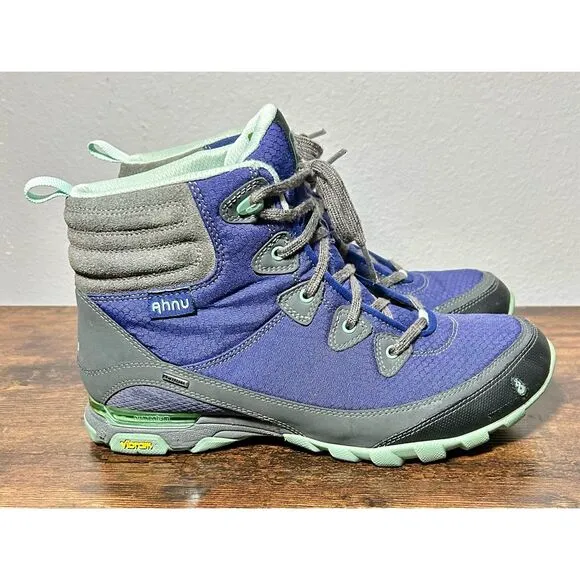 Ahnu Sugarpine Women’s Size 10 Purple Waterproof Vibram Athletic Hiking Boots