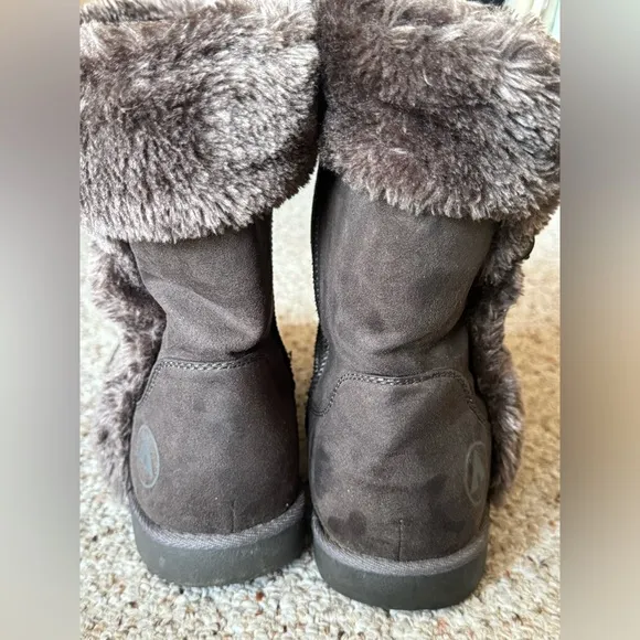Airwalk Winter Snow Boots - Brown Fur Accent - Women’s Size 12 - Flexible Fabric