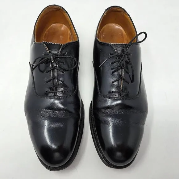 ALDEN 932 PLAIN TOE BALMORAL OXFORD DRESS SHOES BLACK CALF MENS SIZE 8.5 B/D