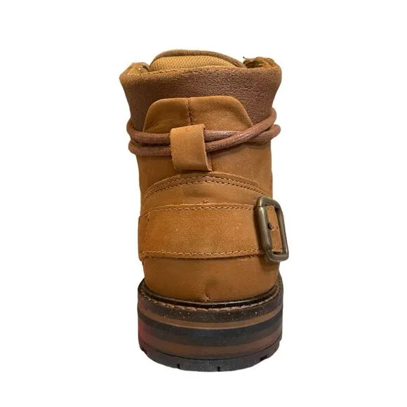 Aldo Balish Lace Up Hiking Boots Cognac Tan Suede Leather Ankle Round Toe 8