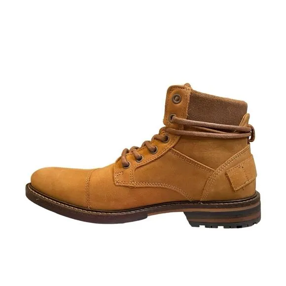 Aldo Balish Lace Up Hiking Boots Cognac Tan Suede Leather Ankle Round Toe 8