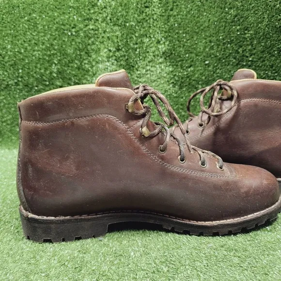 Alico Brown Leather Italy Made Hiking Mountaineering Ankle Boots Mens‎ Size 13