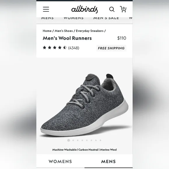 Allbirds Merino Wool Runners Lace Up Sneakers Shoes Mens Size 11 Natural Gray