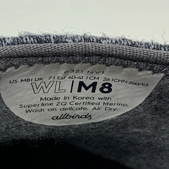 Allbirds Men's Wool Loungers Gray Slip On Merino Wool Walking Shoes Size M8