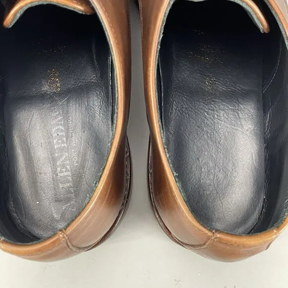 Allen Edmonds Crosby Street Men 7.5 3E Split-Toe Blucher Oxford Dress Shoe Brown